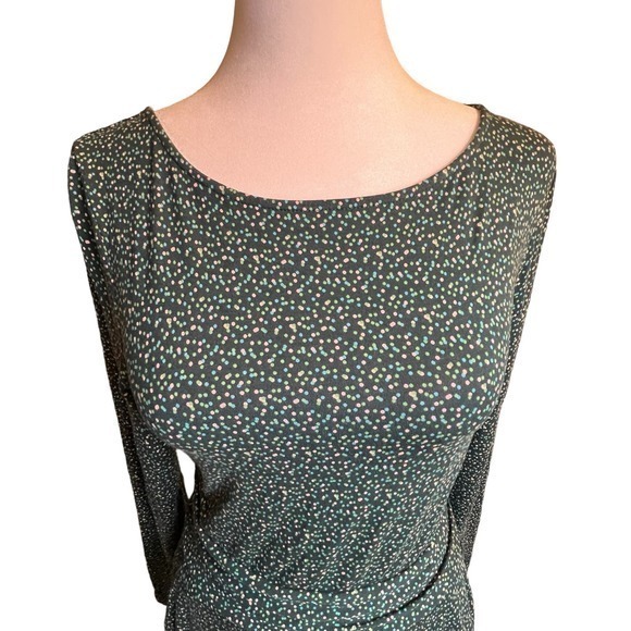 Boden Dress Womens Black Multicolor Polka Dots Fit Flare Jersey Size US 2 P - Picture 5 of 12